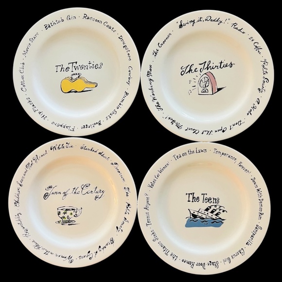Pottery Barn Millennium Series Decades Salad/Dessert Plates Set (A) of 4 - Picture 2 of 7